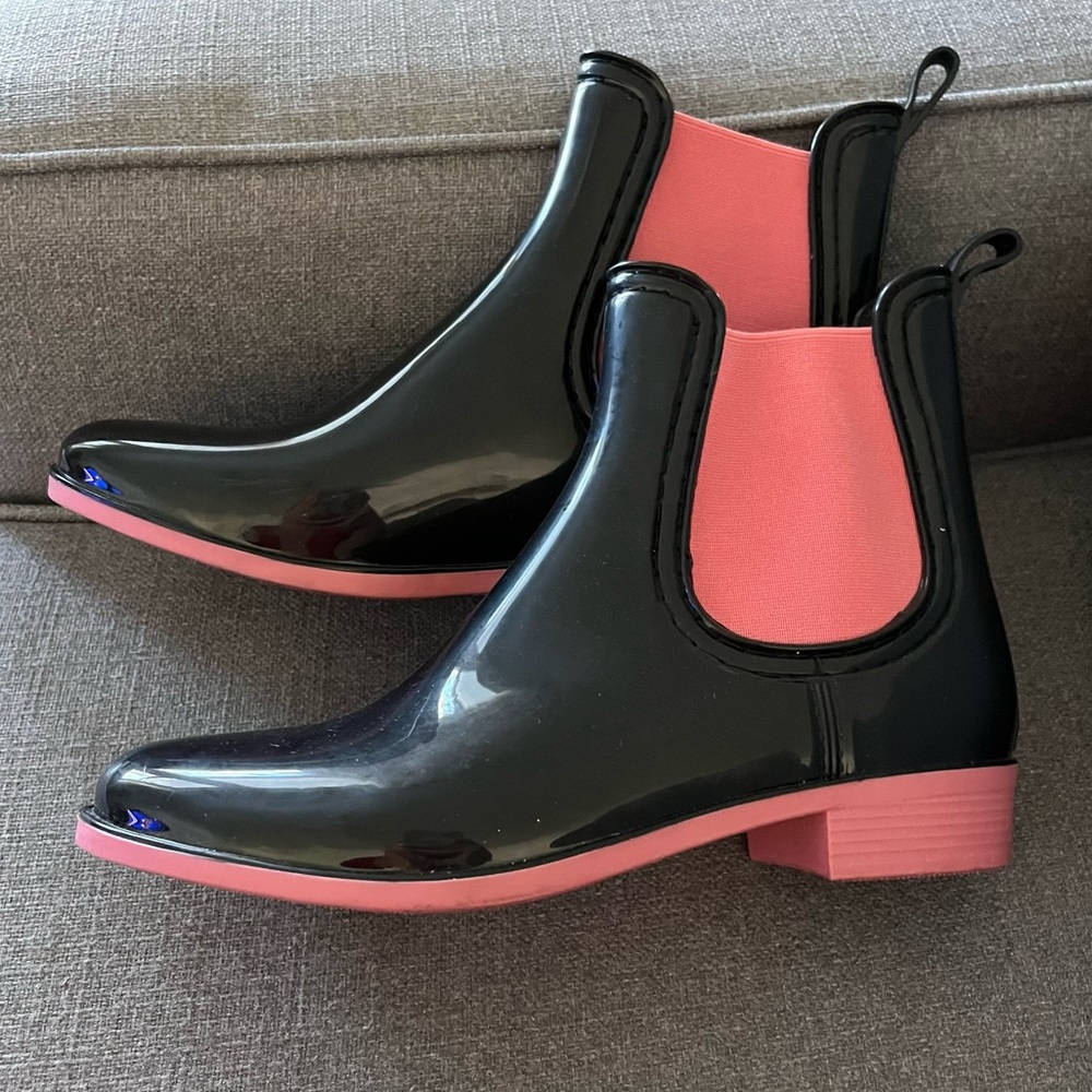 Pink and Black Forever Rain Boots